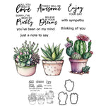 Charming Potted Cactus Plants Transparent Stamps, Stamp and Die Set (please order items separately)