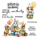 Happy Birthday Animals Transparent Stamps, Stamp and Die Set (please order items separately)