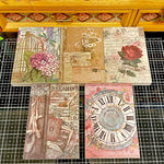 Vintage-Style Patterned Paper, Various Designs, 50 Patterns, 100 Sheets, 13.7 cm x 9.4 cm