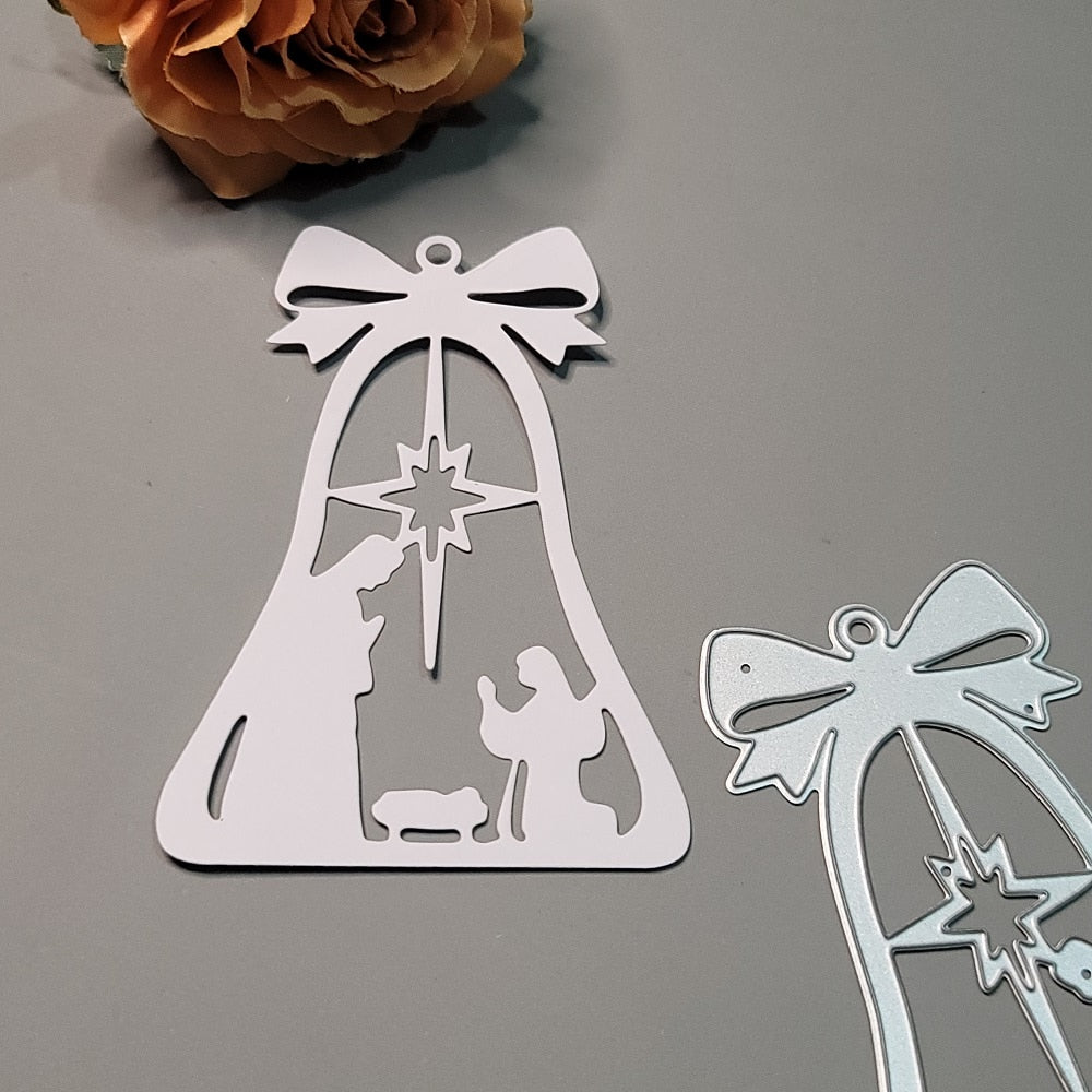 Nativity Scene Bell Metal Cutting Die, 6.3 cm x 9.5 cm/2.48 in x 3.74 in