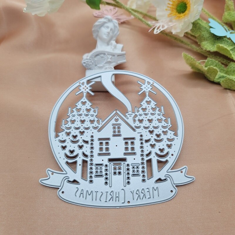 Christmas Snow Globe Metal Cutting Die, 10.7 cm x 10.7 cm/4.2 in x 4.2 in