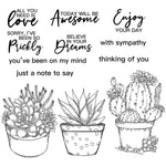 Charming Potted Cactus Plants Transparent Stamps, Stamp and Die Set (please order items separately)