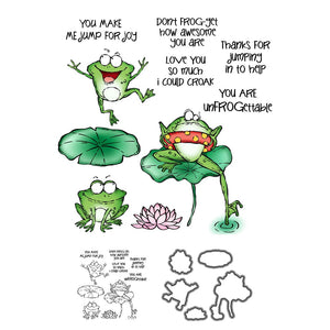 Hilarious Frogs Transparent Stamp and Die Set