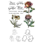 Beautiful Blooming Wild Flowers Transparent Stamps, Stamp and Die Set (please order items separately)