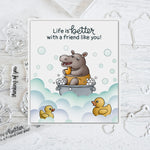 Funny Animals at Bath Time Transparent Stamps, Stamp and Die Set (please order items separately)