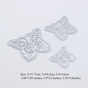 Three Elegant Butterflies Metal Cutting Dies, 3 Pieces (sizes on photo) - Craft World