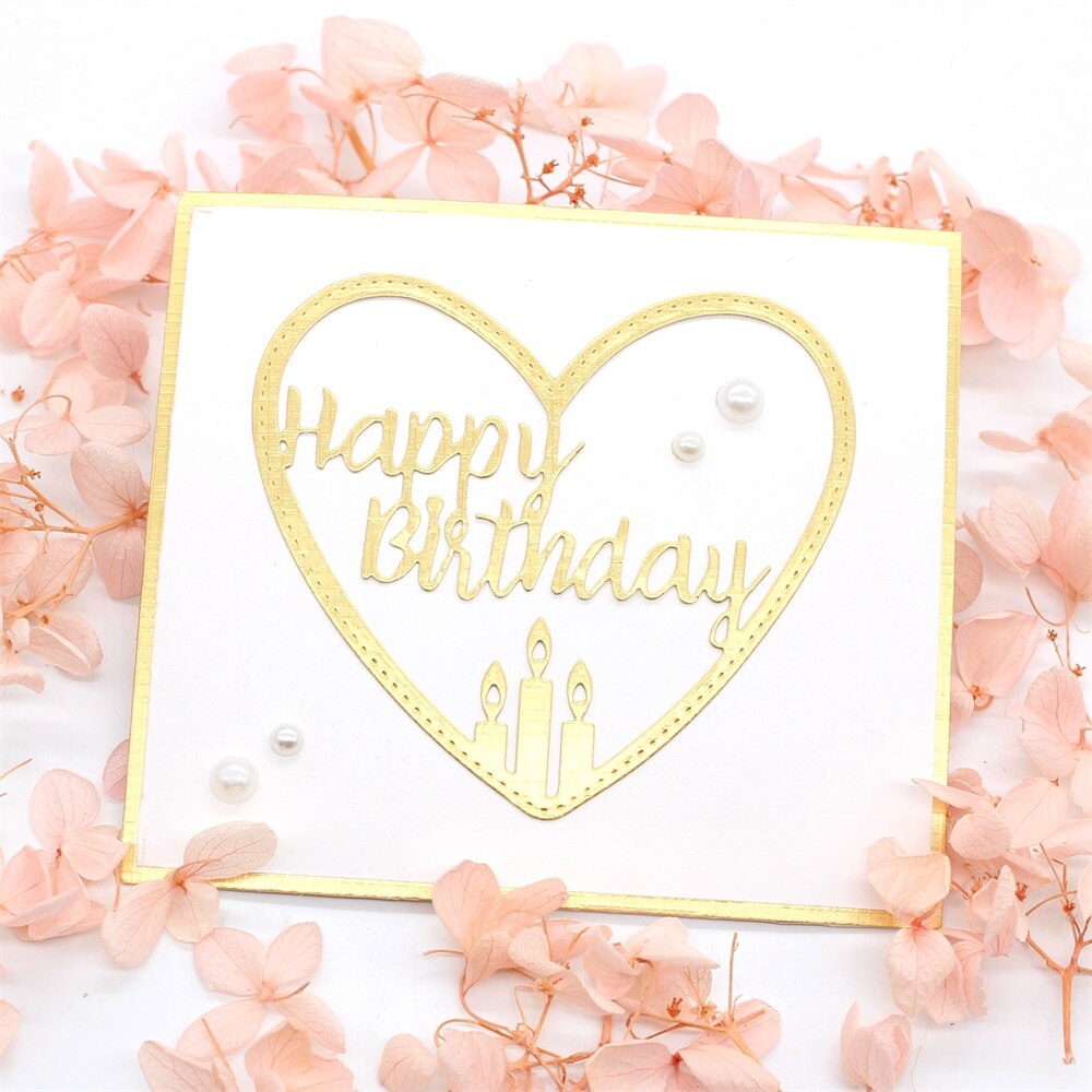 Stunning Happy Birthday Metal Cutting Die, 9 cm x 8.5 cm/3.54 in x 3.34 in - Craft World