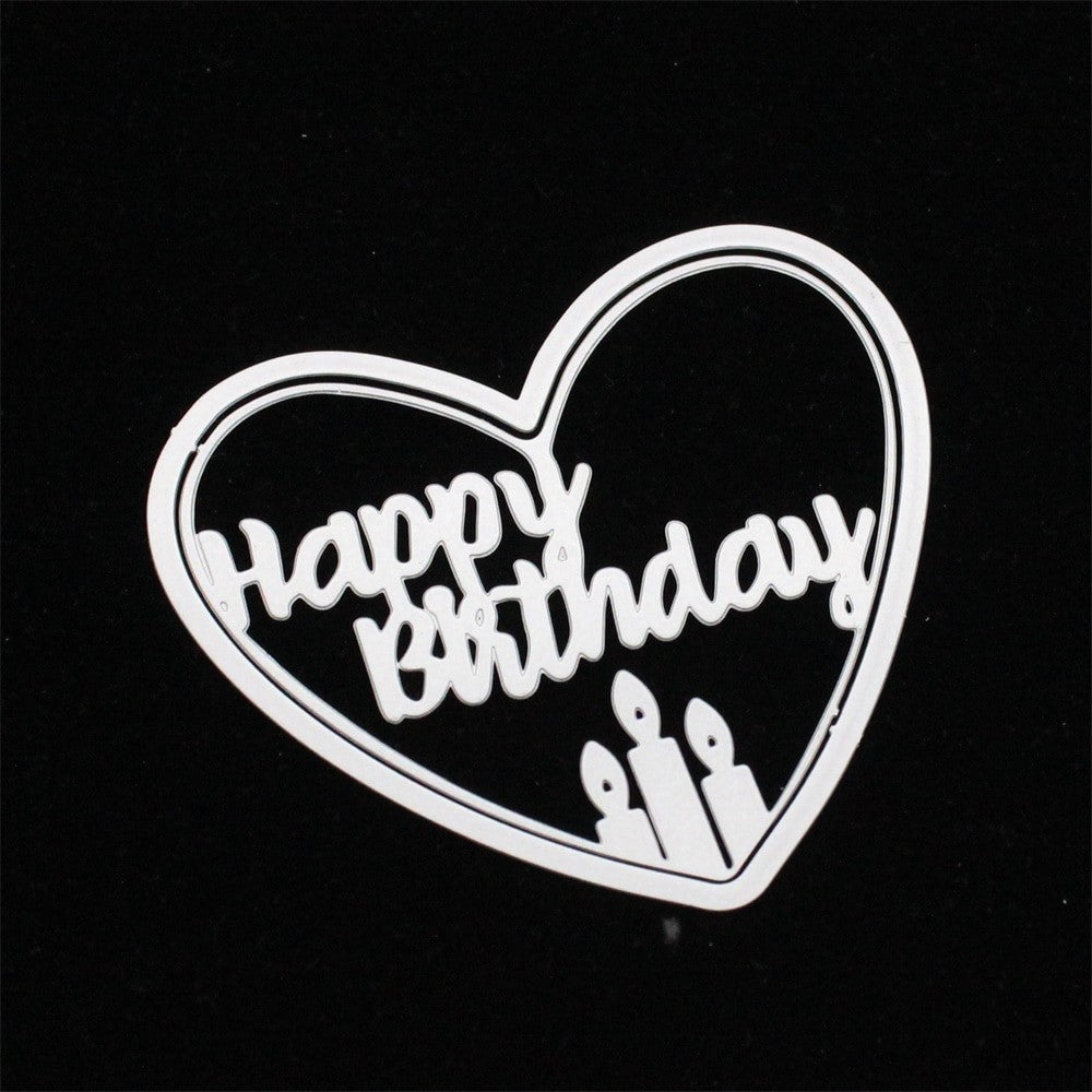 Stunning Happy Birthday Metal Cutting Die, 9 cm x 8.5 cm/3.54 in x 3.34 in - Craft World