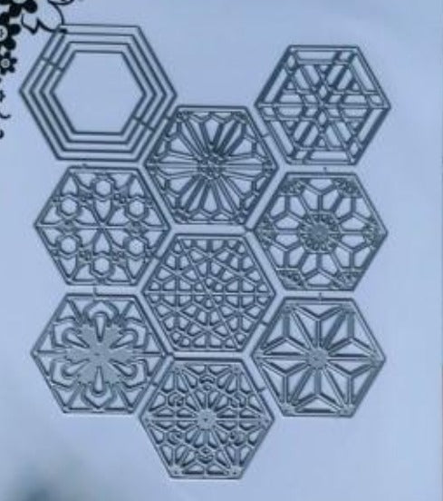 Hexagonal Design Metal Cutting Die Set, 12.2 cm x 15 cm/4.8 in x 5.9 in - Craft World