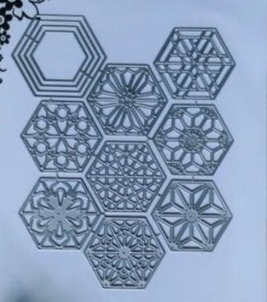 Hexagonal Design Metal Cutting Die Set, 12.2 cm x 15 cm/4.8 in x 5.9 in - Craft World