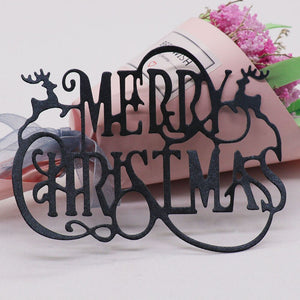 Merry Christmas Words Metal Cutting Die, 8 cm x 10 cm/3.14 in x 3.93 in