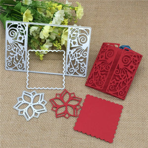 Frame/Flower Shape Metal Cutting Dies, 3 Pieces, 8.8 cm x 15.4 cm/3.46 in x 6.06 in - Craft World