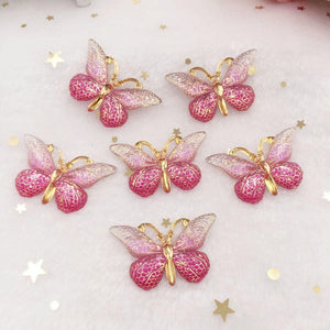 Pretty Resin Butterfly Buttons, 2.5 cm x 3.8 cm, 10 Pieces, Various Colours - Craft World