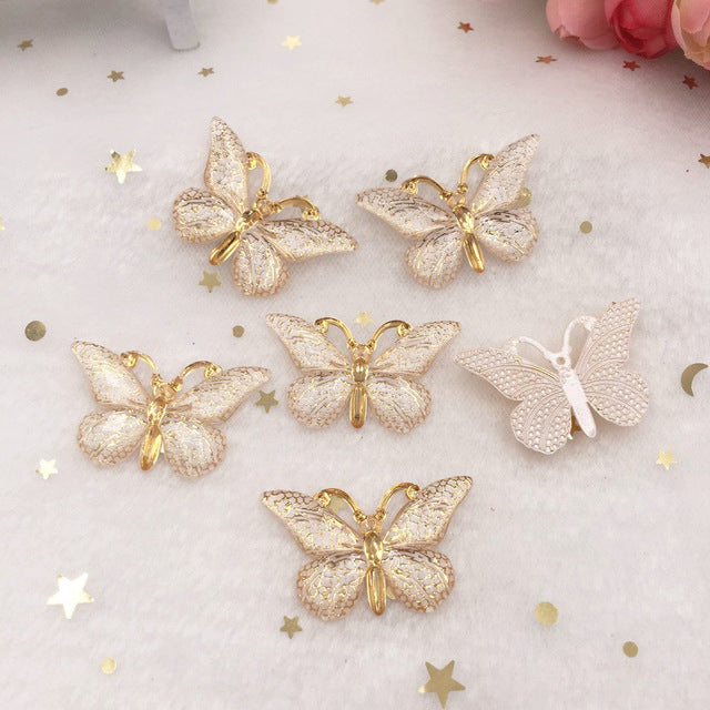 Pretty Resin Butterfly Buttons, 2.5 cm x 3.8 cm, 10 Pieces, Various Colours - Craft World