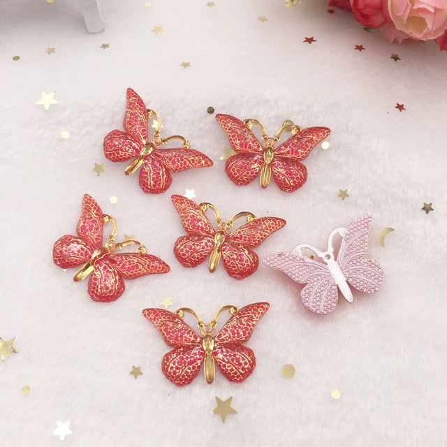 Pretty Resin Butterfly Buttons, 2.5 cm x 3.8 cm, 10 Pieces, Various Colours - Craft World