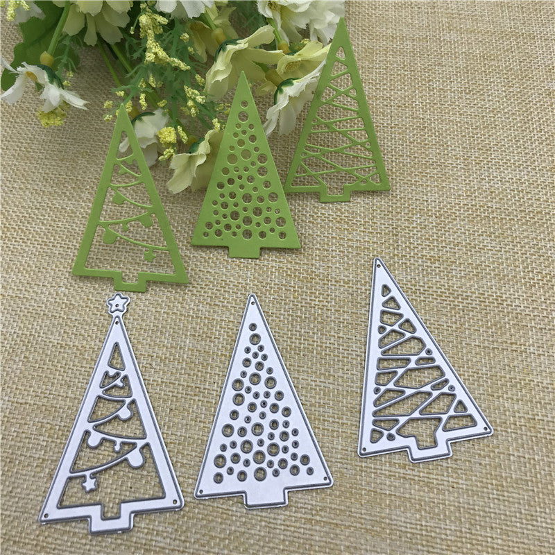 Trio of Christmas Trees Cutting Dies, 6.6 cm X 2.3 cm, 2.59 in/0.9 in - Craft World