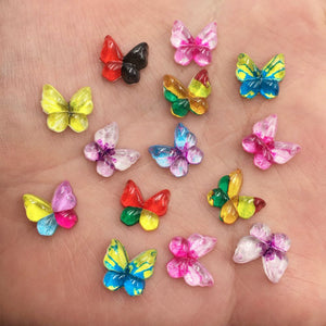 Graceful Resin Flat Back Button Butterflies, 10 mm, 80 Pieces - Craft World