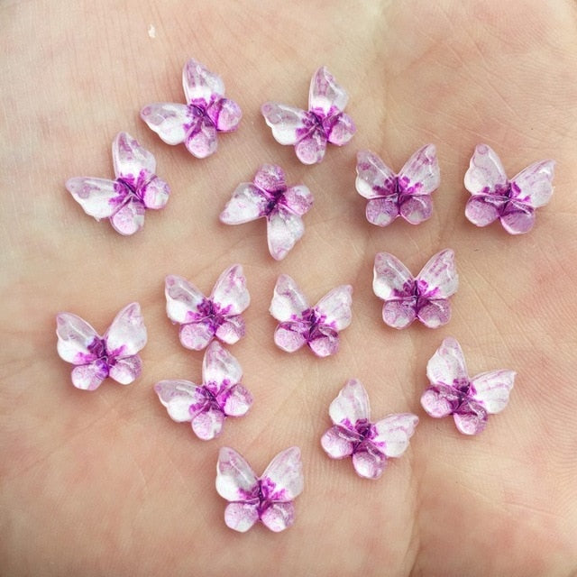 Graceful Resin Flat Back Button Butterflies, 10 mm, 80 Pieces - Craft World