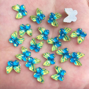 Graceful Resin Flat Back Button Butterflies, 10 mm, 80 Pieces - Craft World