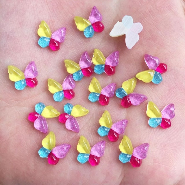 Graceful Resin Flat Back Button Butterflies, 10 mm, 80 Pieces - Craft World