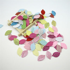 Glitter Leaves, 2.8 x 1.7cm, Various Colours, 50 Pieces - Craft World