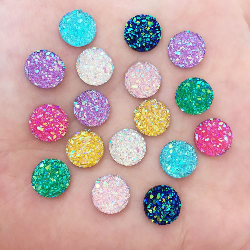 Round Flat Back Rhinestone Buttons, Various Colours, 10 mm,100 Pieces - Craft World