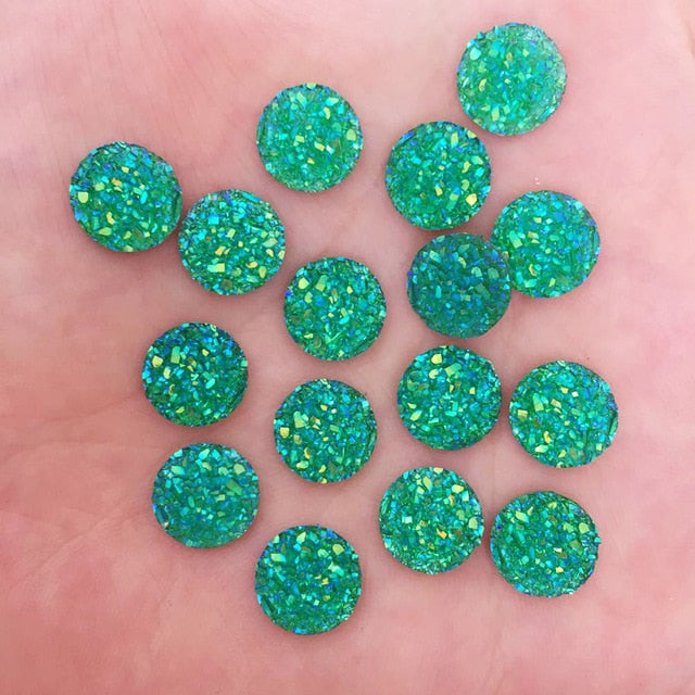 Round Flat Back Rhinestone Buttons, Various Colours, 10 mm,100 Pieces - Craft World