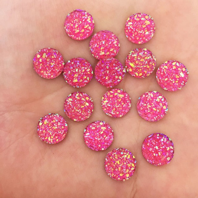 Round Flat Back Rhinestone Buttons, Various Colours, 10 mm,100 Pieces - Craft World