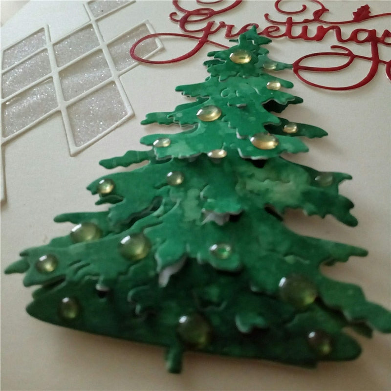 Christmas Tree Metal Cutting Dies, 3 Piece Set (8.3 x 5.3 cm, 7.6 x 5.4 cm, 5.7 x 4.4 cm) - Craft World