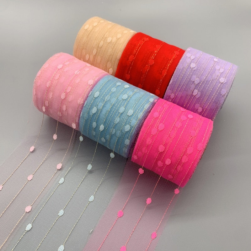 Lacey Ribbons, Various Colours, 60 mm, 25 Yards - Craft World