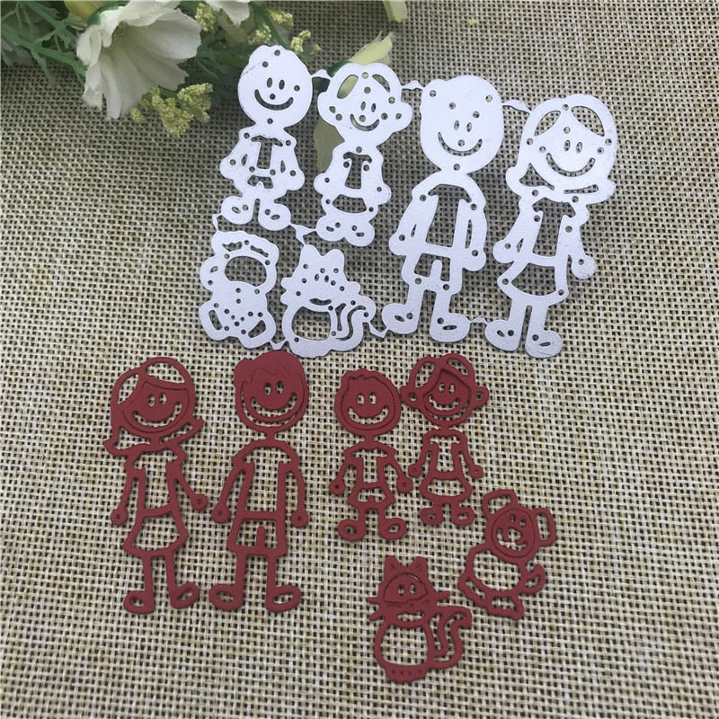 Family Members Metal Cutting Dies, 6.6cm x 8.5 cm - Craft World