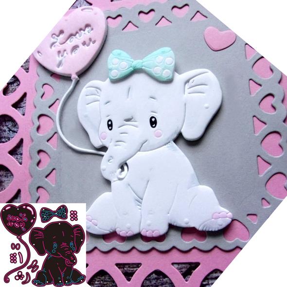 Baby Elephant Metal Cutting Die, 9.2 cm x 9 cm - Craft World