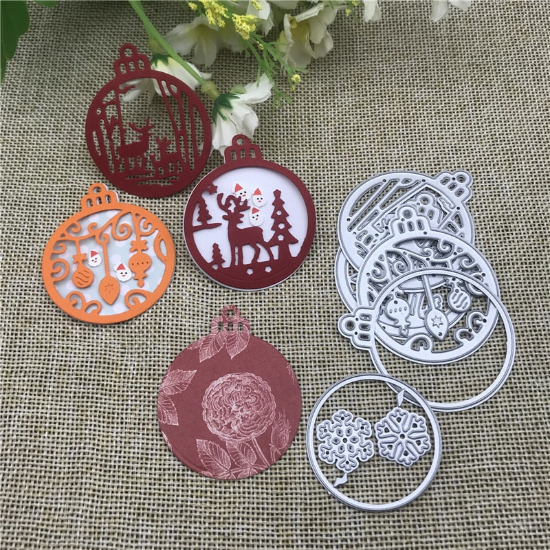 Christmas Bauble Metal Cutting Dies, 9 cm x 9 cm, 4 Pieces - Craft World