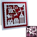 Ho, Ho Ho, Village/Reindeer Christmas Metal Cutting Die, 9.2 cm x 9.2 cm/3.6 in x 3.6 in - Craft World