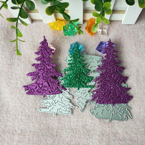 Three Christmas Trees Metal Cutting Dies, 11.7 cm x 8.5 cm/4.6 in x 3.34 in - Craft World