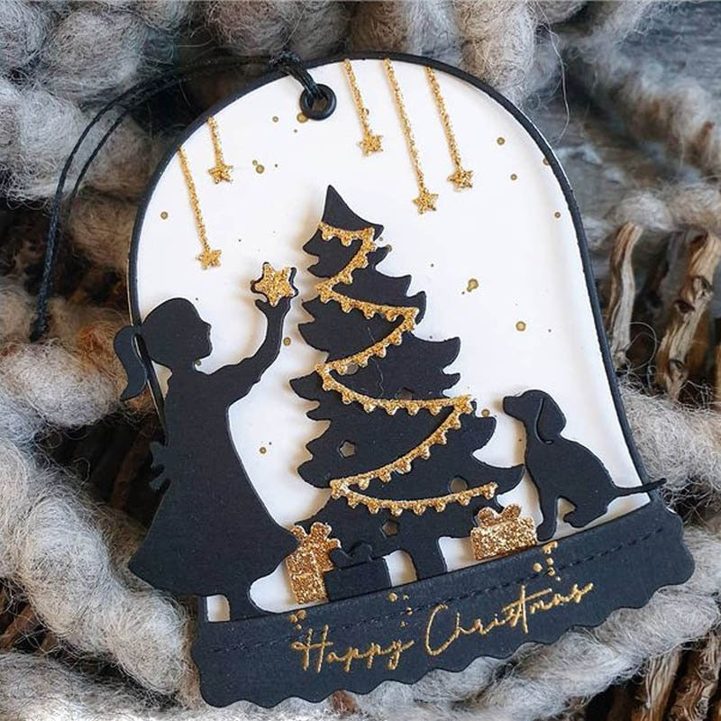 Christmas Tree Decoration Scene Metal Cutting Die, 10.1 cm x 8.7 cm/3.97 in x 3.42 in - Craft World