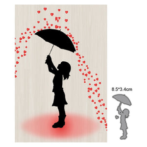 Raining Hearts Metal Cutting Die, 8.5 cm x 3.4 cm/3.34 in x 1.33 in - Craft World