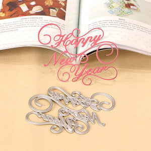 Happy New Year Metal Cutting Die, 8.1 cm x 7 cm/3.18 in x 2.75 in - Craft World