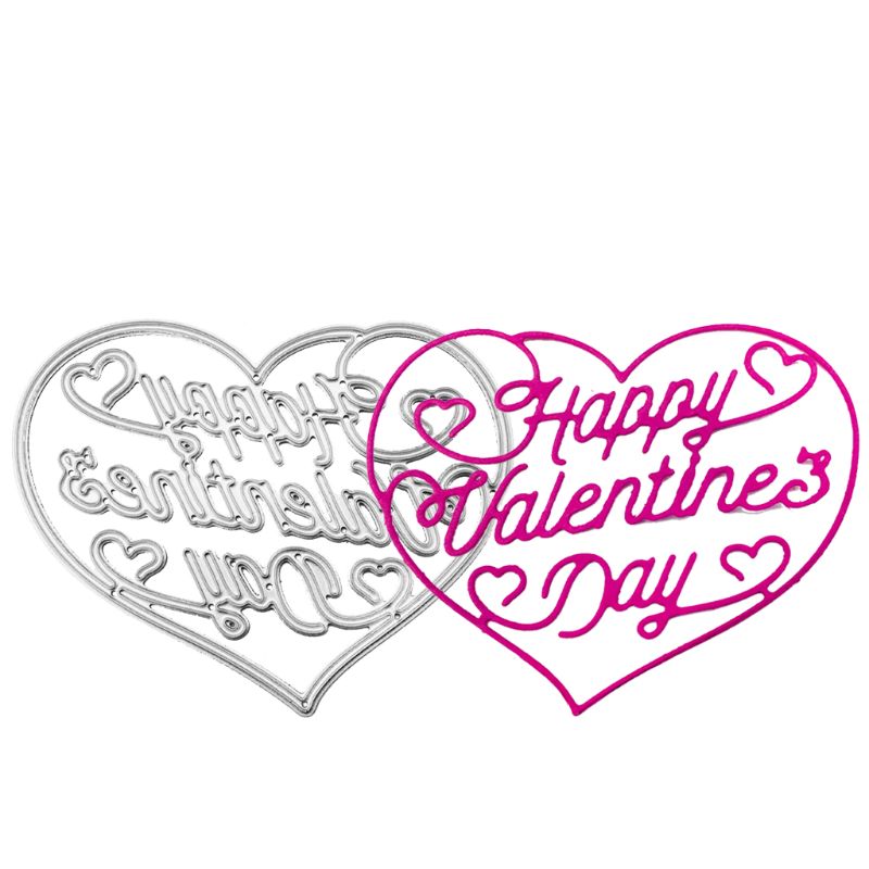 Happy Valentine's Day Heart Metal Cutting Die, 7.5 cm x 6.2 cm/2.95 in x 2.44 in - Craft World