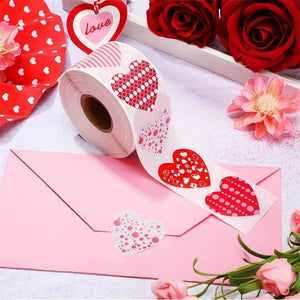 Love Heart Variety of Stickers, 2.5 cm, 500 Pieces/Roll - Craft World 