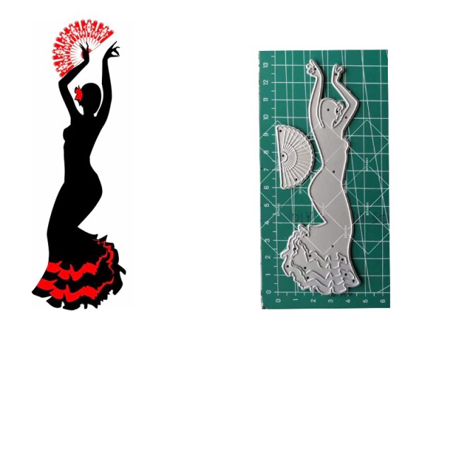 Flamenco Dancing Ladies Metal Cutting Dies, Three Designs, Size on Photos - Craft World 