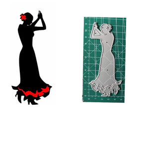 Flamenco Dancing Ladies Metal Cutting Dies, Three Designs, Size on Photos - Craft World 