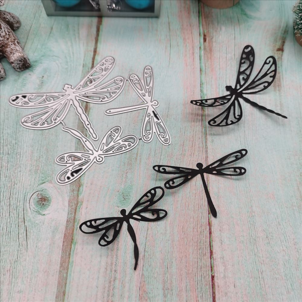 Three Dragonflies Metal Cutting Dies, 9.5 cm x 8 cm/3.54 in x 3.14 in - Craft World 
