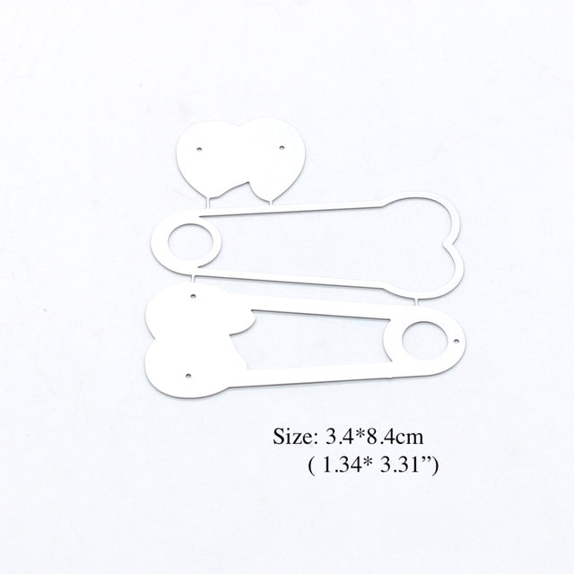 Safety Pins Shaker Metal Cutting Dies, Sizes on Photo - Craft World 