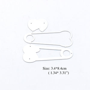 Safety Pins Shaker Metal Cutting Dies, Sizes on Photo - Craft World 