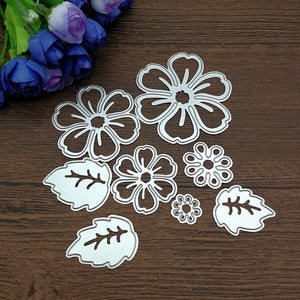 Graceful Flower Metal Cutting Die, 6 cm x 5.8 cm to 2.5 cm x 3 cm, 8 Pieces - Craft World